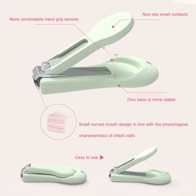 Kit manucure bébé 4-en-1 design hibou — Ciseaux, coupe-ongles, lime & pince, coffret cadeau naissance