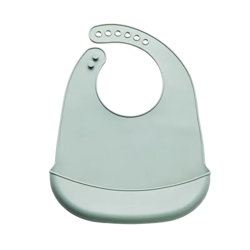 Bavoir réglable avec Bac récupérateur Silicone Vert Pistache
